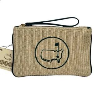 Masters- NWT 2025 Berckmans Place Tan Straw Wristlet Bag Club Augusta National